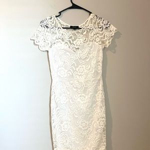 Ambiance White lace women mini dress